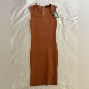 All Saints Terracotta Sleeveless Knit Dress